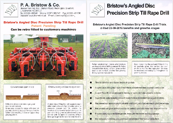 Bristows Strip Till Rape Drill Leaflet.