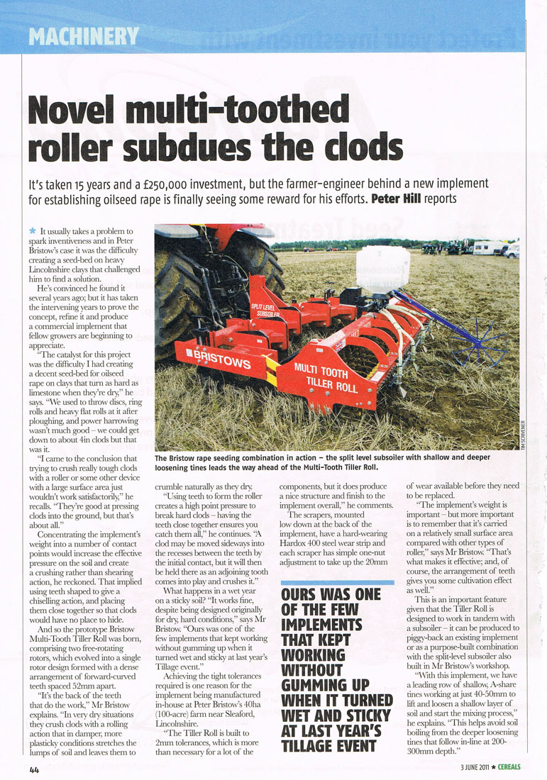 Cereals news article 2011